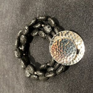 Silpada lava stone and sterling bracelet.
